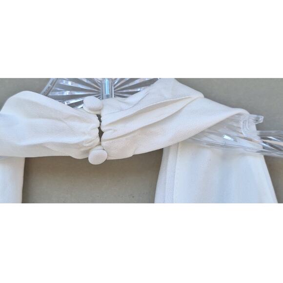 Lulus White Satin Slip Dress Halter Criss Cross Neckline Side Slit Low Back Sz L - Picture 7 of 12